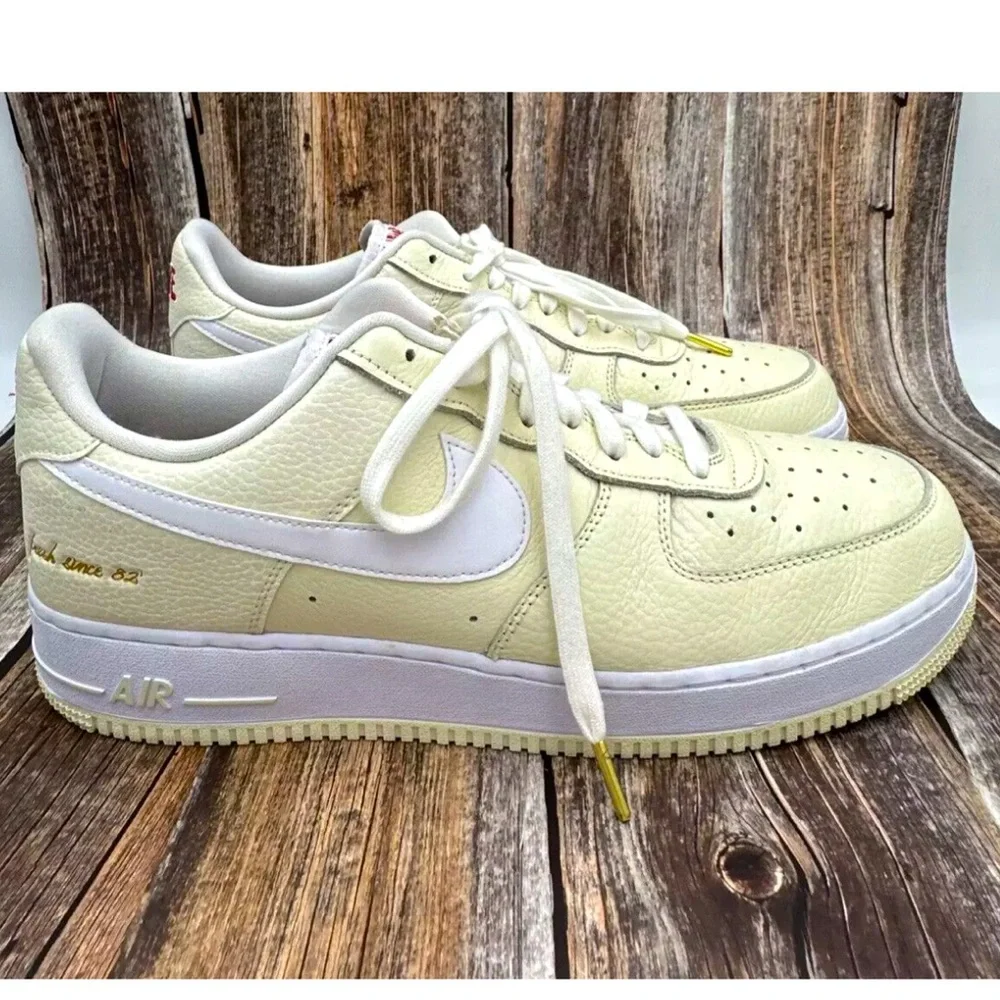 Nike Air Force 1 '07 PRM EMB 'Popcorn' Coconut Milk CW2919-100 Men’s Size 14 AF1